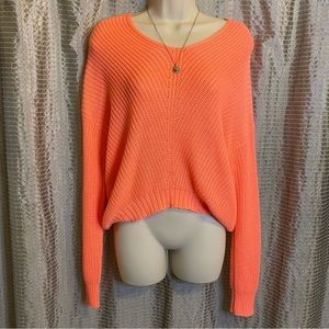 Freshman 100% Acrylic Sweater Neon Mango Medium
